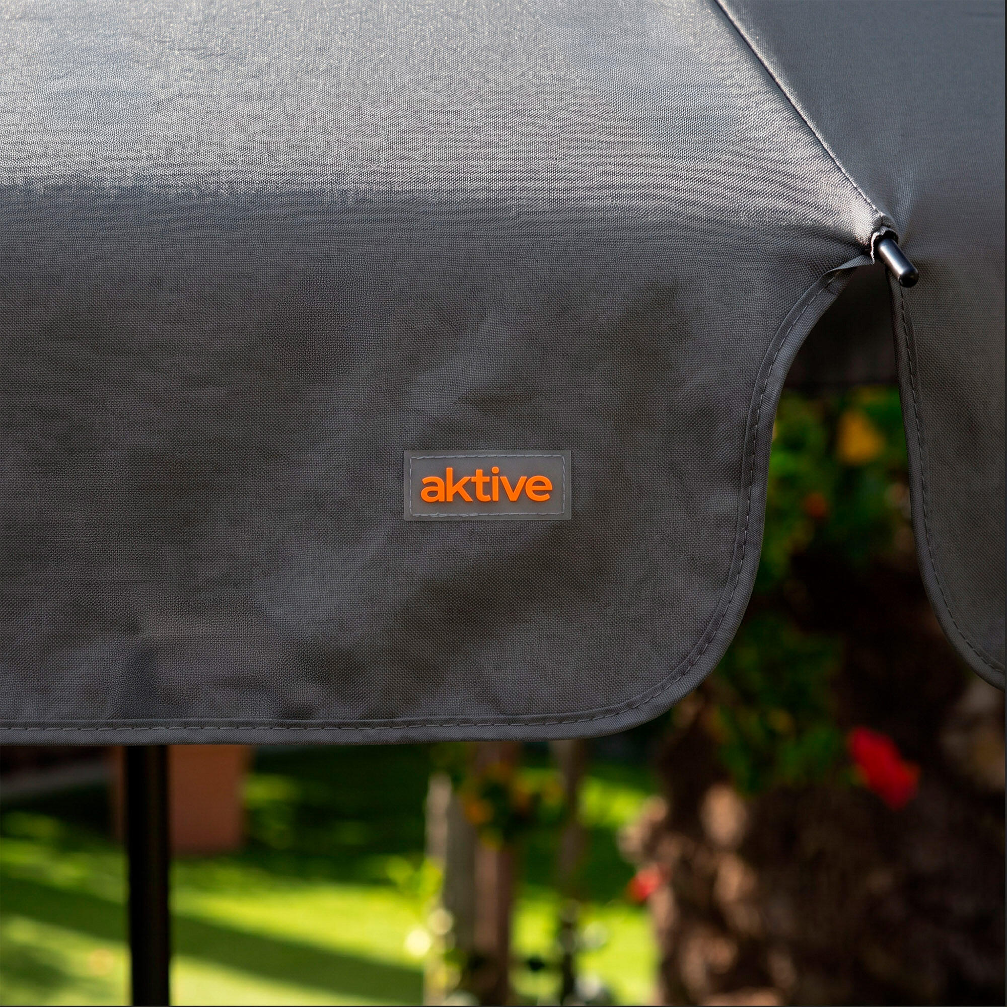 Aktive Parasol gris foncé de 200 cm avec housse 7/7
