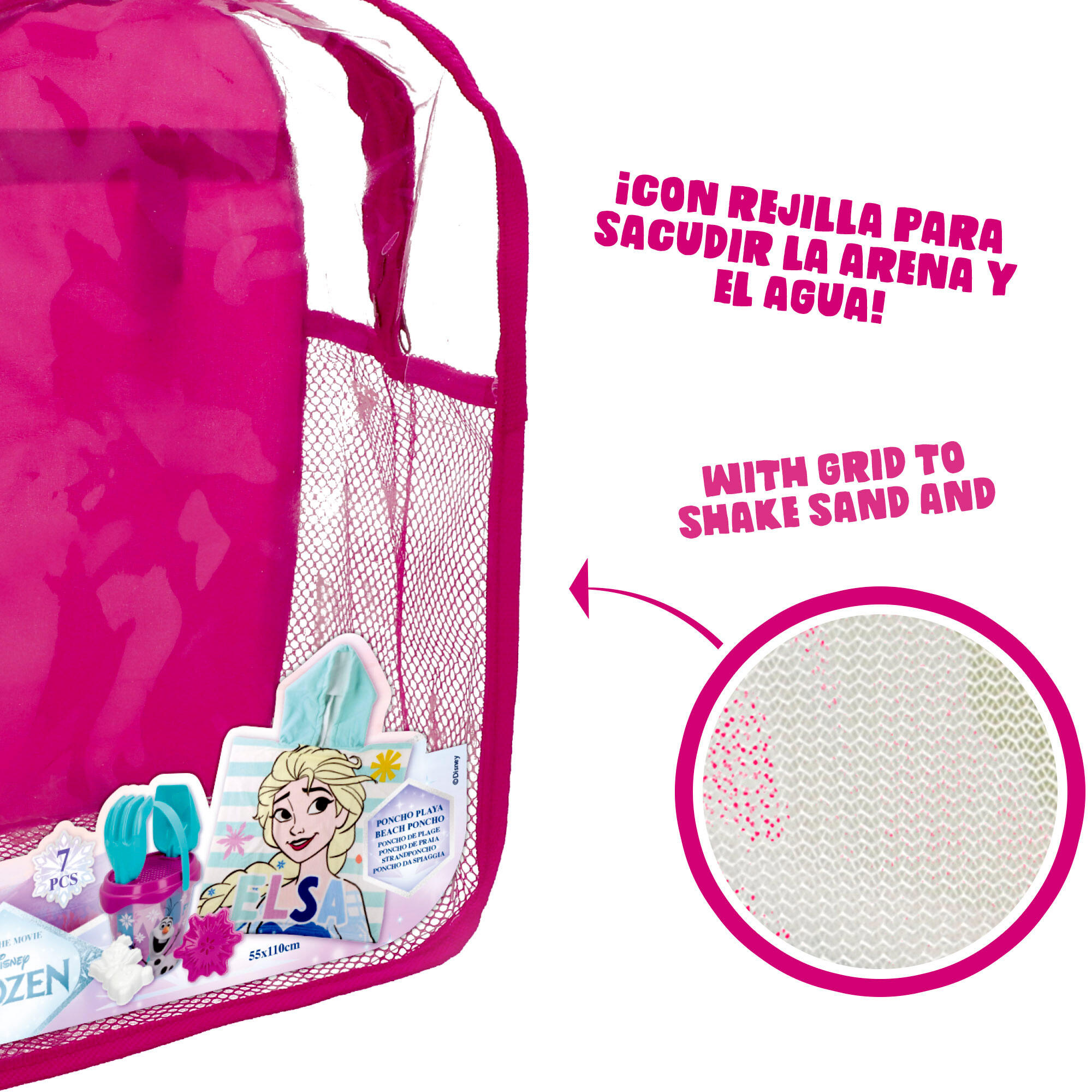 Frozen Seau de plage avec accessoires sac à dos et poncho 5/7