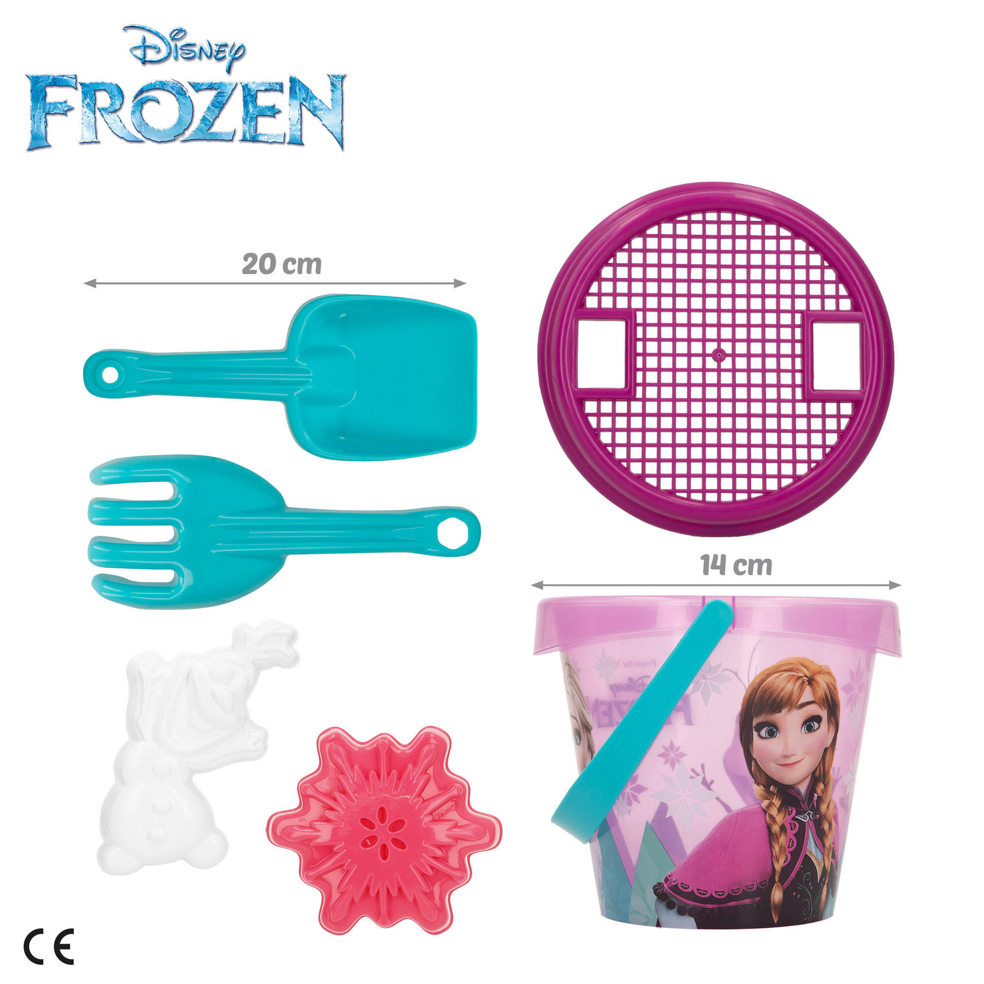 Frozen Seau de plage avec accessoires sac à dos et poncho 4/7