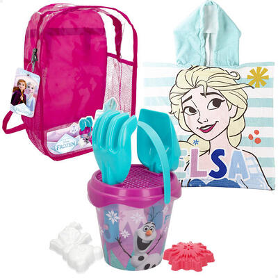 Frozen Set di secchielli da spiaggia con accessori zaino e poncho