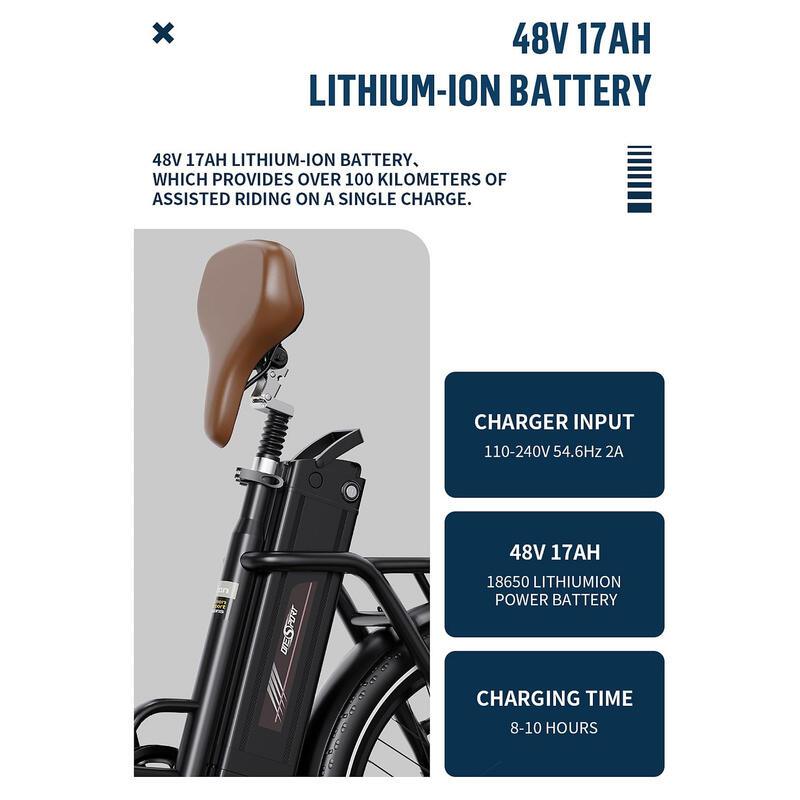 Rower Elektryczny Składany Miejski Onesport OT16-2 Czarny 3/6
