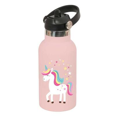Borraccia Thermos Bambini Unicornio Rosa acciaio inossidabile con manico e