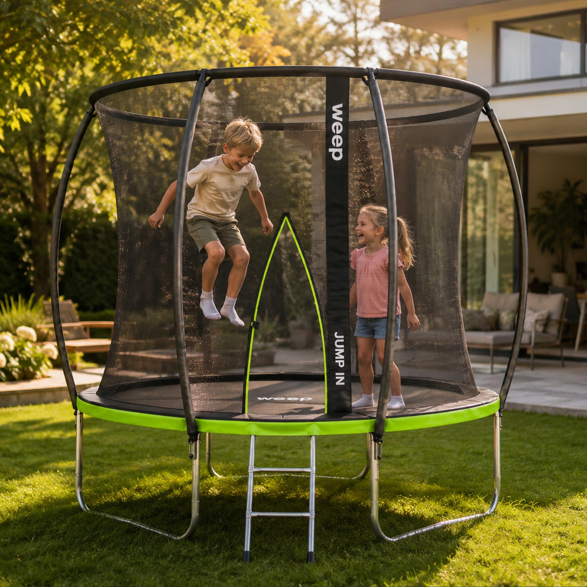 Trampolina Domowa Dla Dzieci Do Ogrodu Z Siatką Wewnętrzną - Weep 305cm 10" 3/7