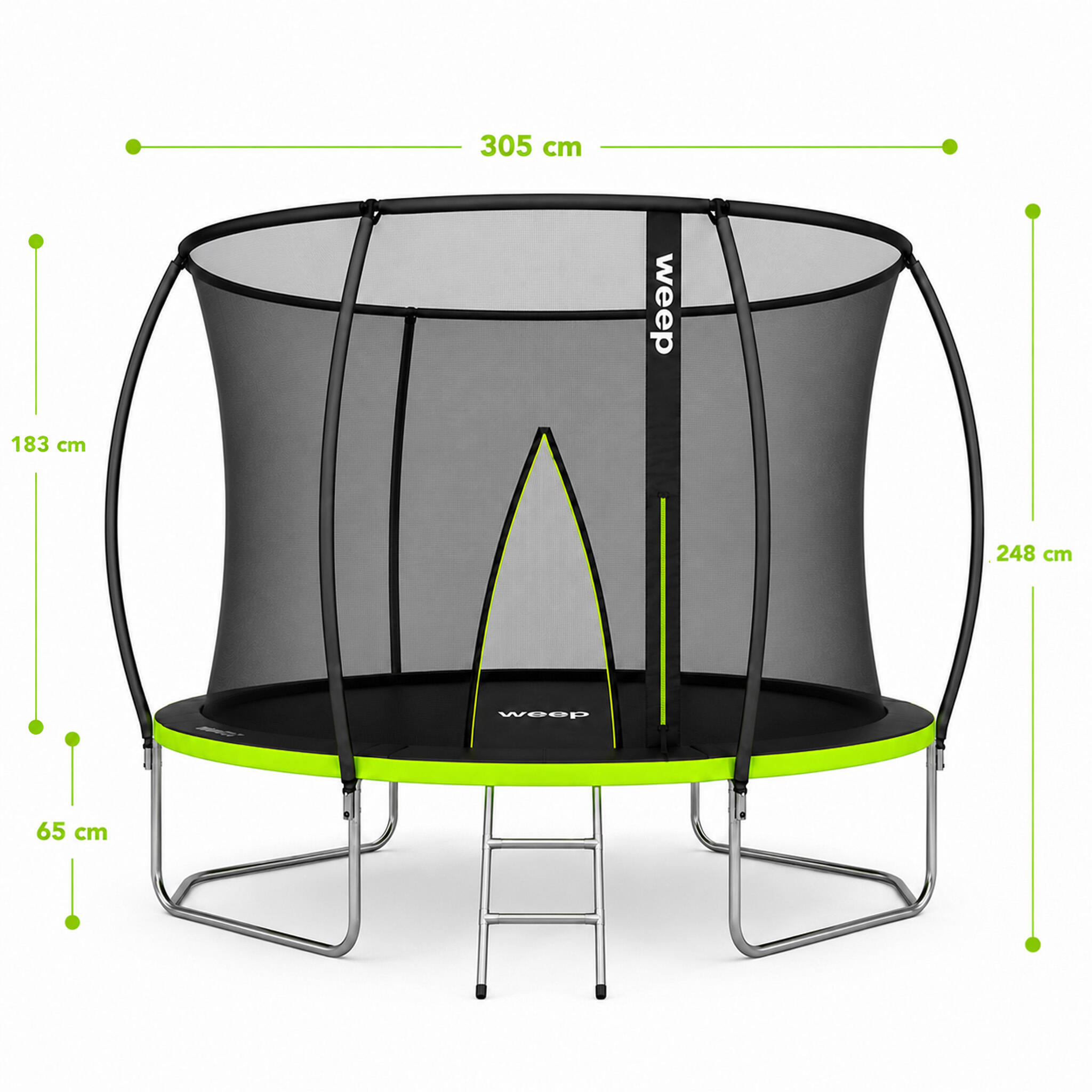 Trampolina Domowa Dla Dzieci Do Ogrodu Z Siatką Wewnętrzną - Weep 305cm 10" 4/7