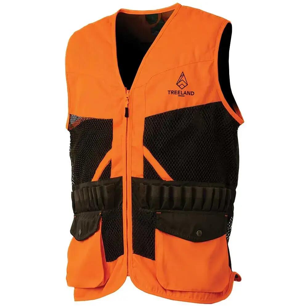Gilet Treeland orange déperlant 20 cartouchières polyester coton 2/5