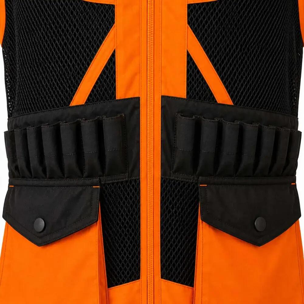Gilet Treeland orange déperlant 20 cartouchières polyester coton 5/5