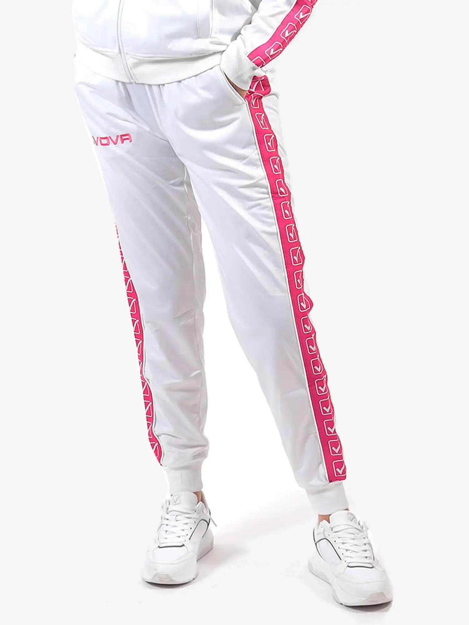 Pantaloni uomo givova fuxia/bianco 3/4
