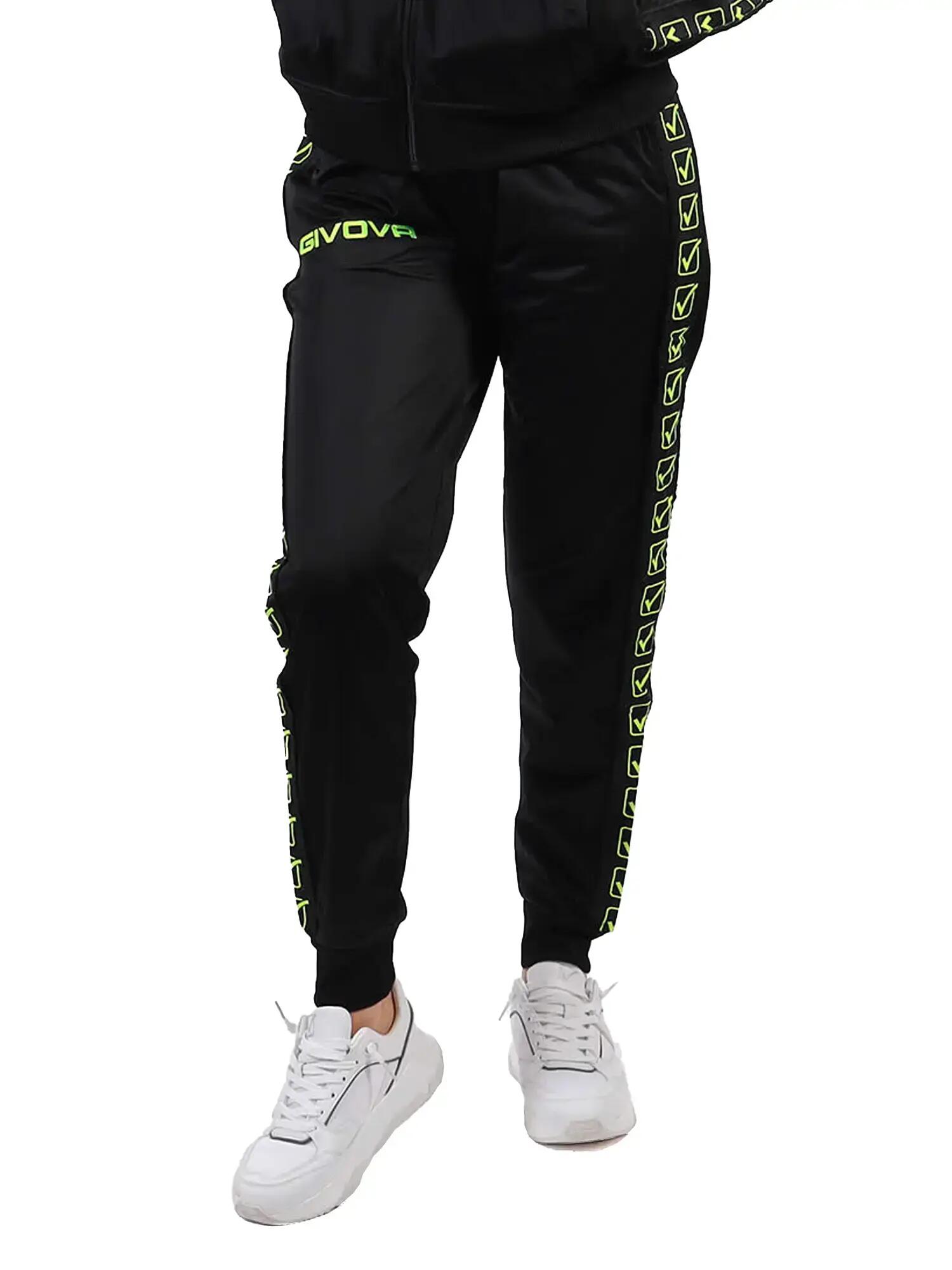 PANTALONE uomo givova nero/giallo fluo 2/5