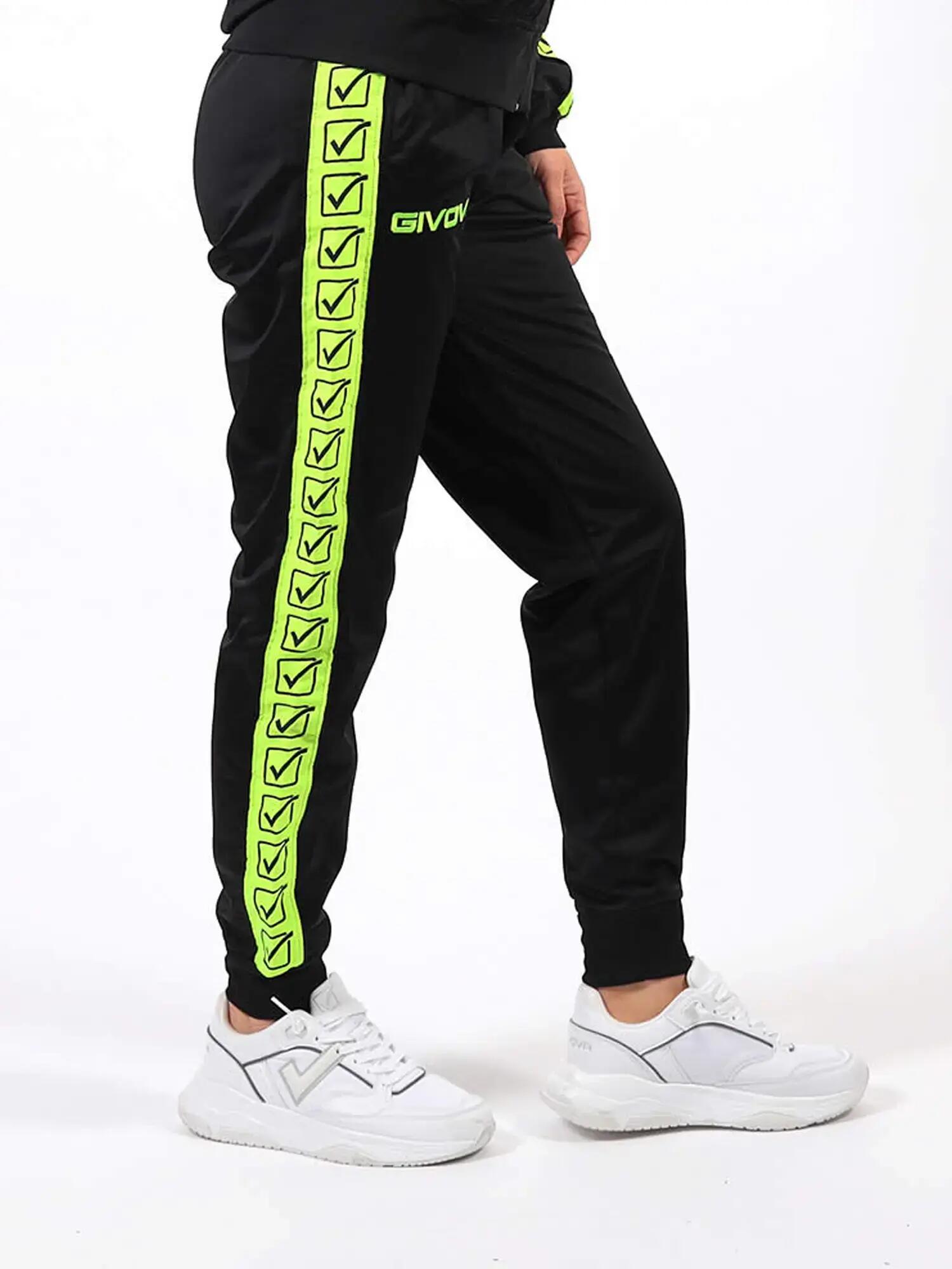 Pantaloni uomo givova giallo fluo/nero 3/5