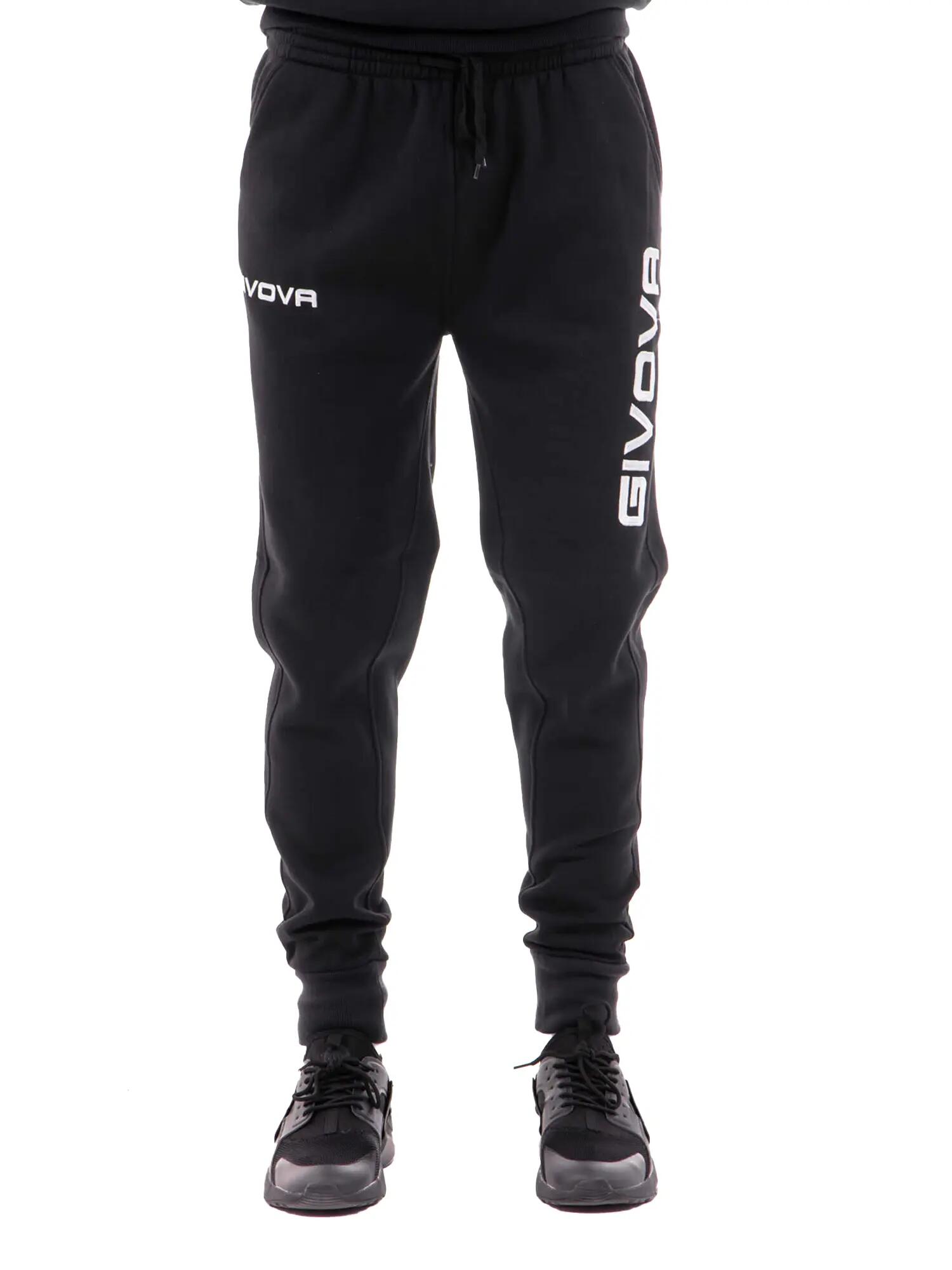 Joggingbroek Givova Broek Groot Logo Zwart Zwart 3/3