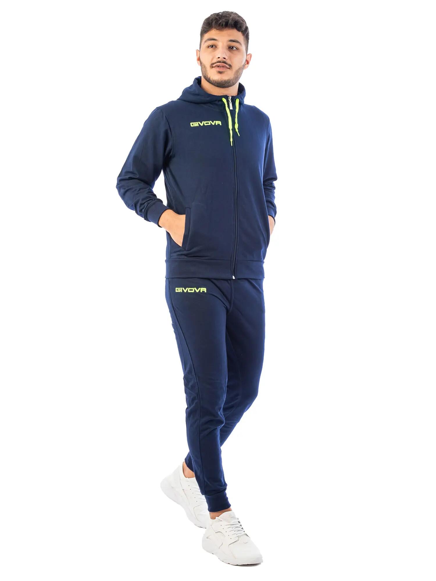 TUTA complete uomo givova blu/giallo fluo 2/4