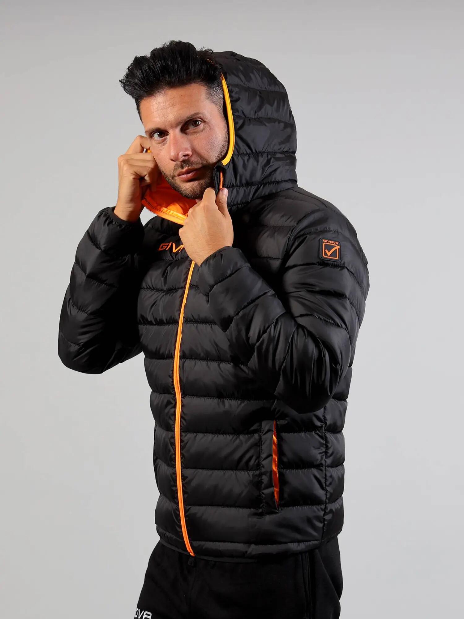 GIUBBINO uomo givova nero/arancio fluo 3/7