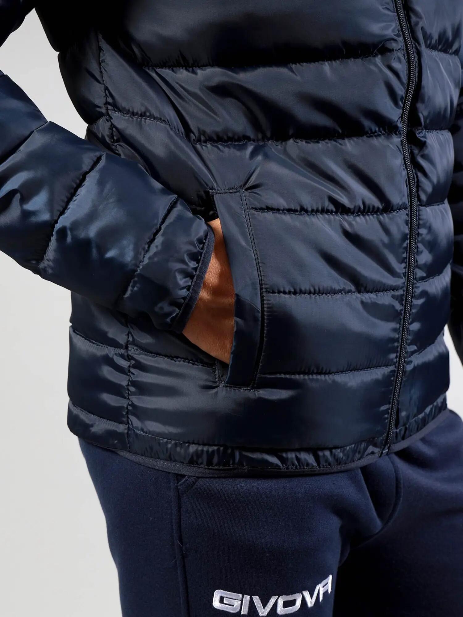 Chaquetón acolchado fútbol Givova Olanda azul marino 5/7