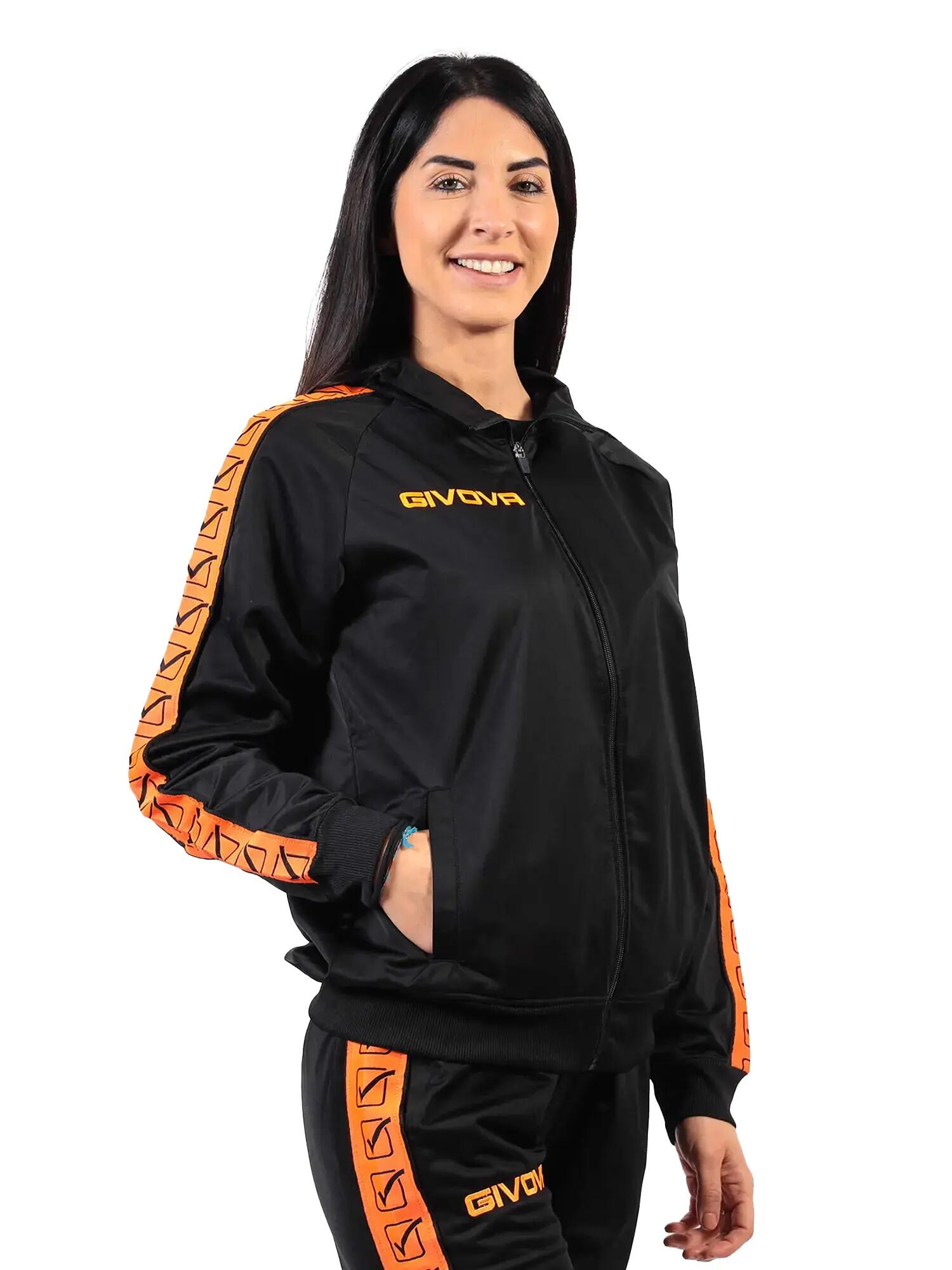 Giacca tuta uomo givova arancio fluo/nero 2/5