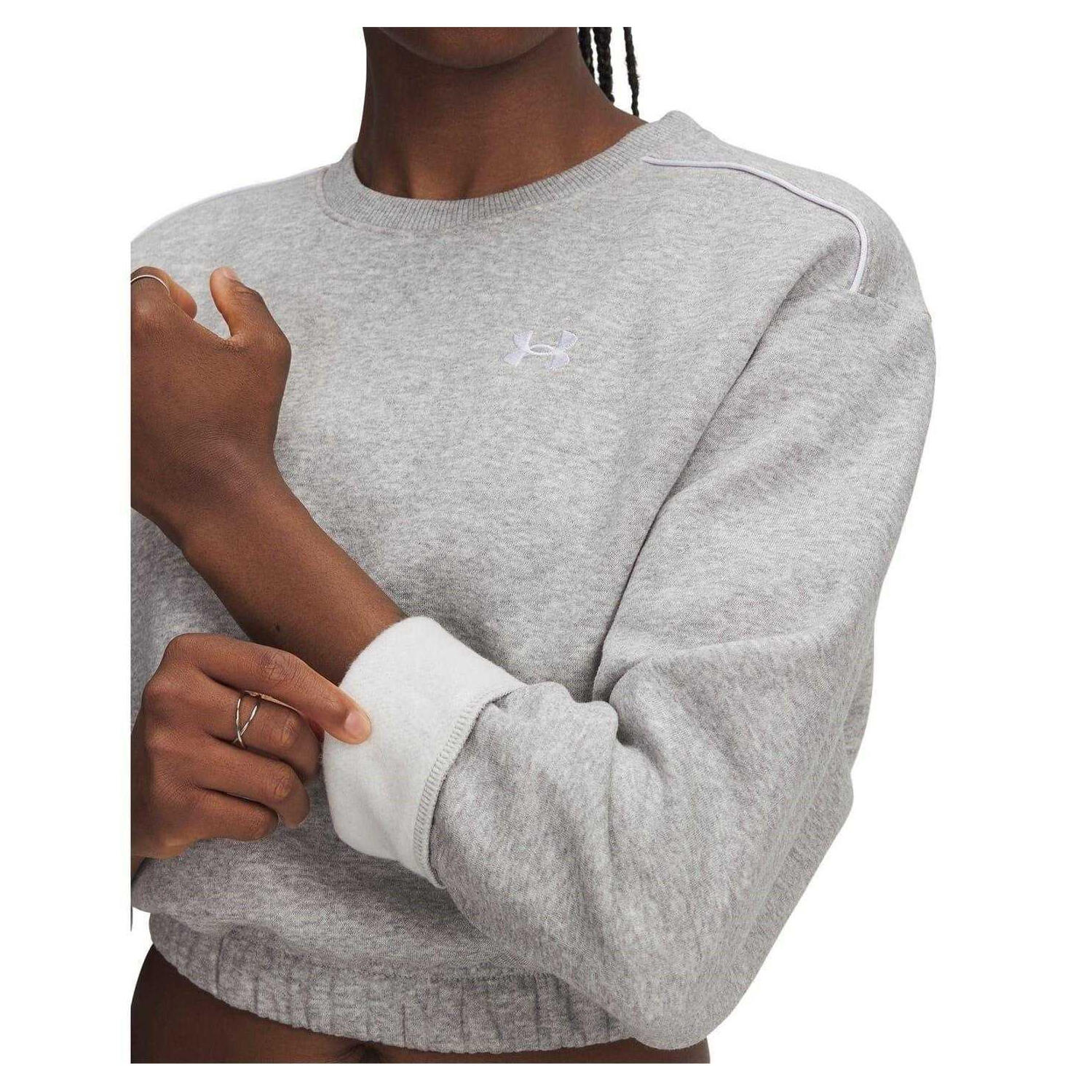 Felpa Allenamento Donna Under Armour Rival Grigio Erica 3/4