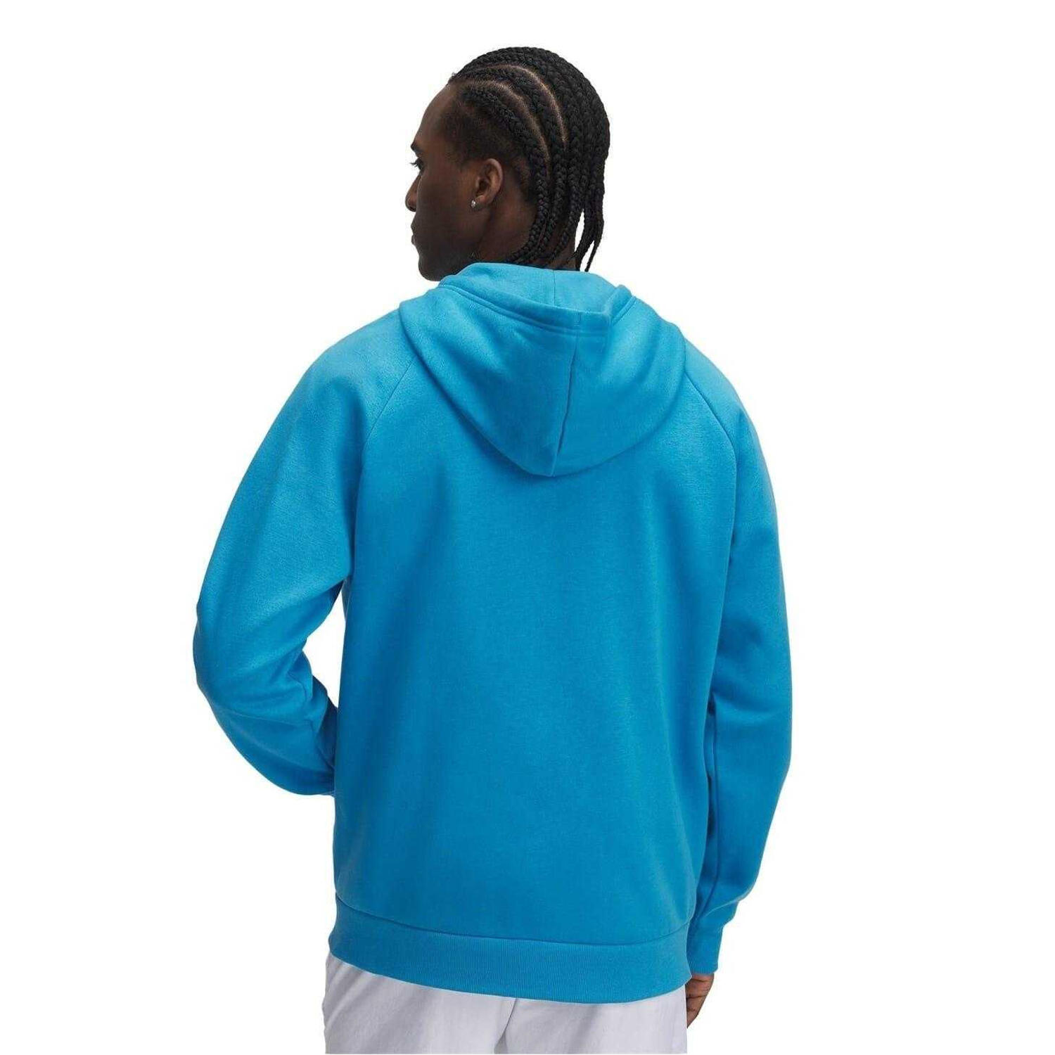 Heren Rival Fleece Full Zip Hoodie (Blauw) 4/4