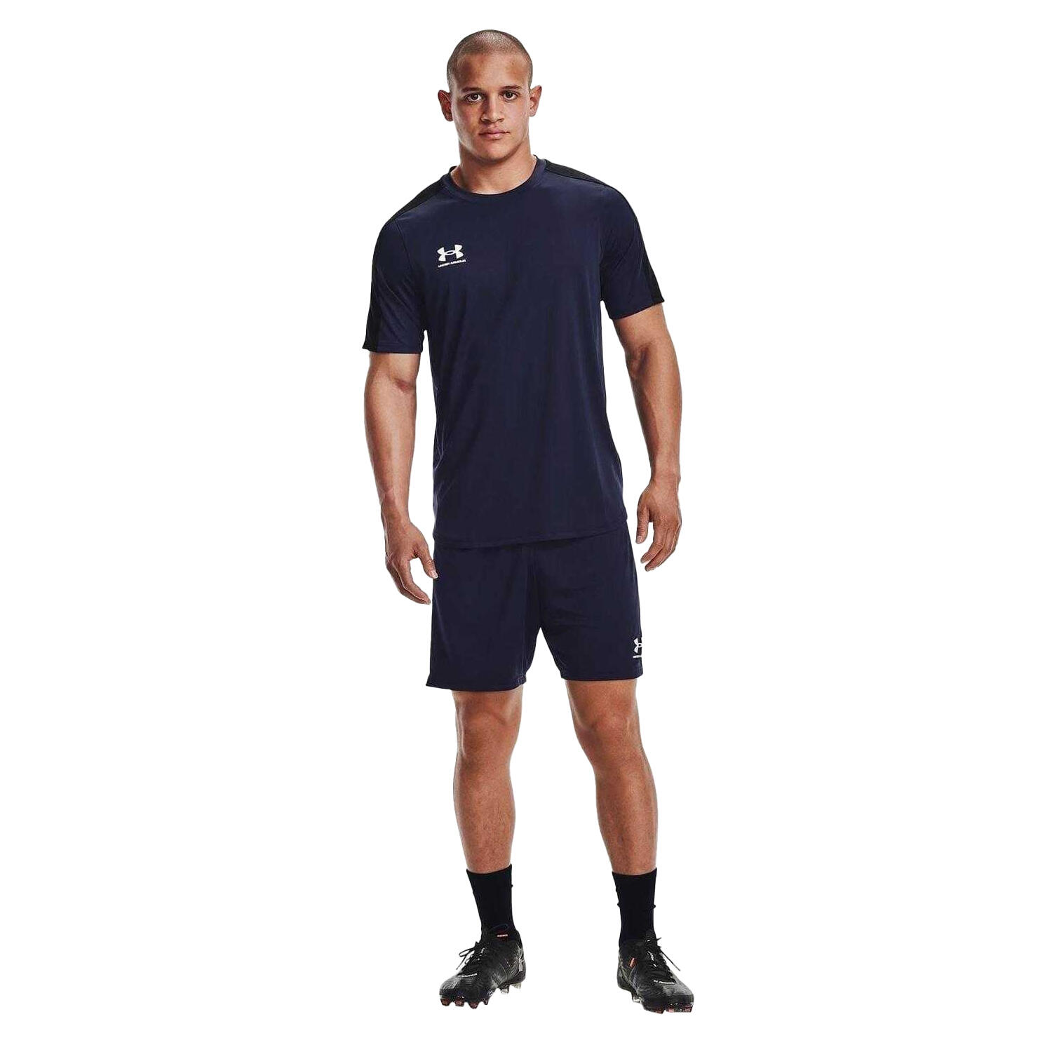 Top Allenamento Uomo Under Armour Challenger Blu Navy Bianco 4/4