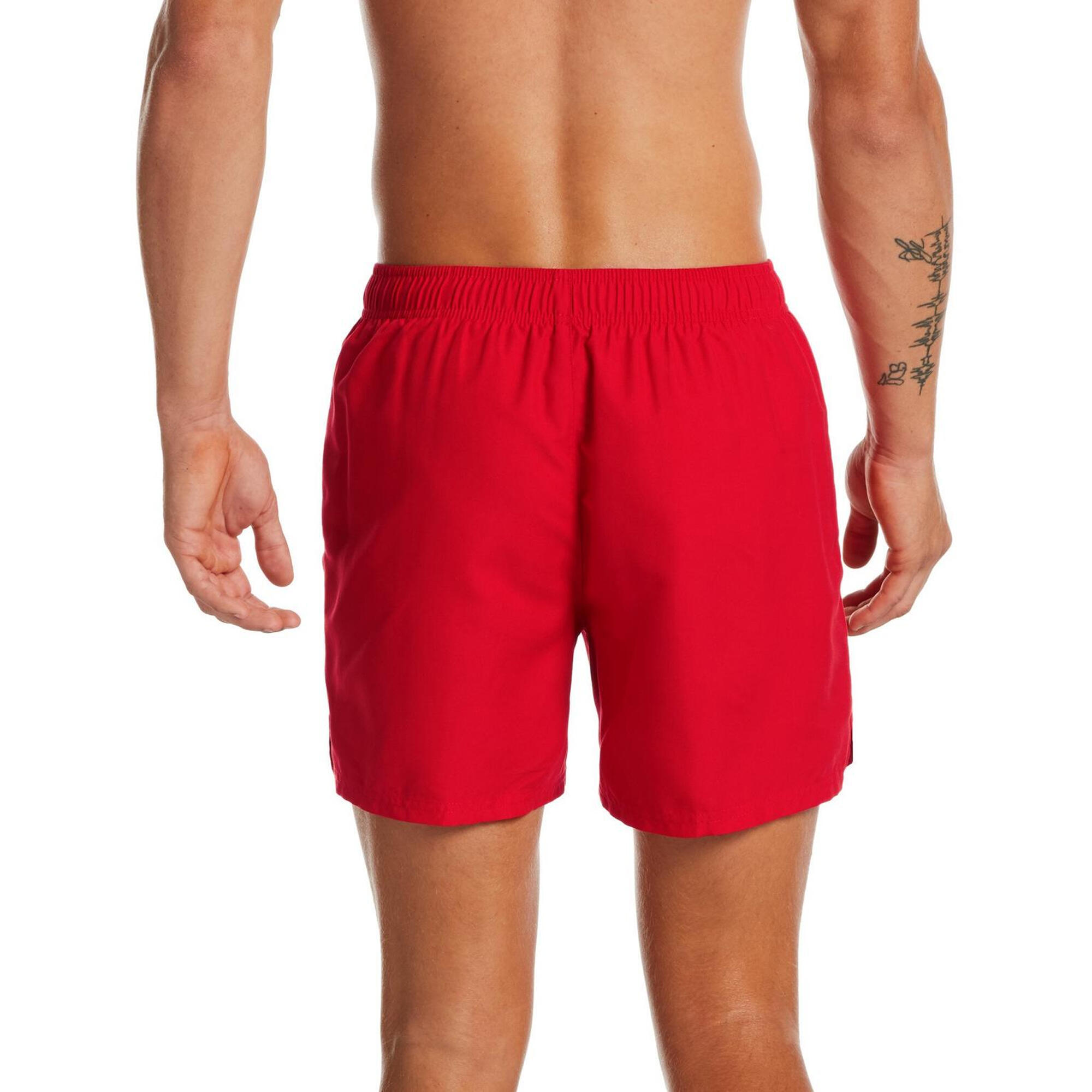Costume Da Bagno A Pantaloncino Regolare Logo Ricamato Uomo Nike Rosso 2/5