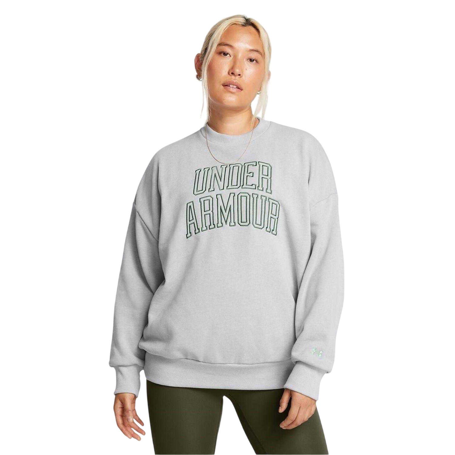 Felpa Oversize Donna Under Armour Icon Grigio 2/3