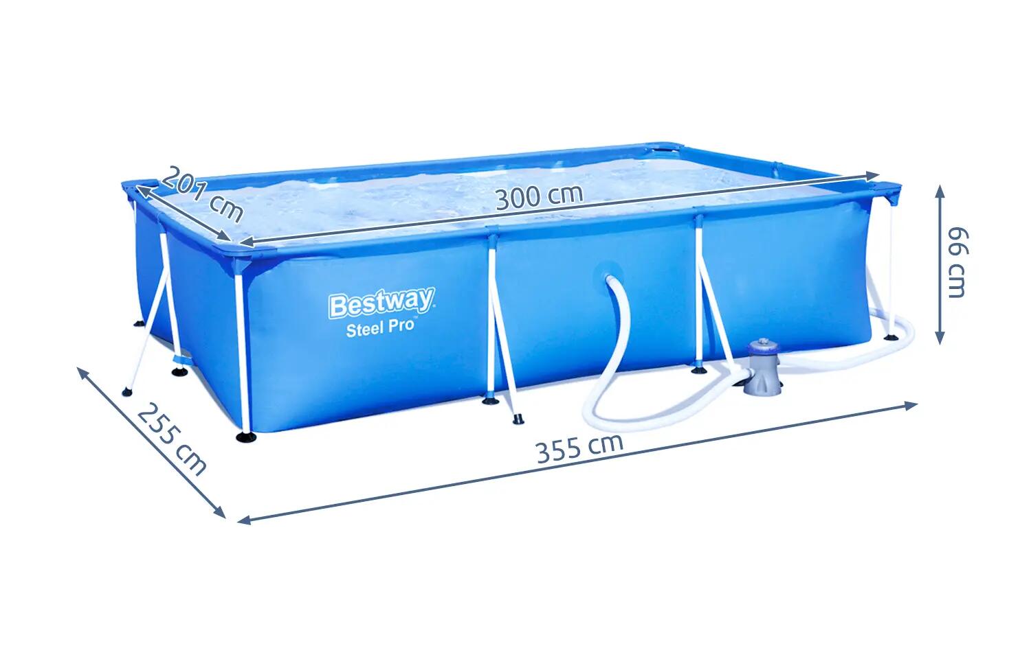 Basen stelażowy BESTWAY 300x201x66cm z pompą 2/5