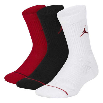 Kinderen/kinderen air jordan crew sokken (set van 3) (rood)