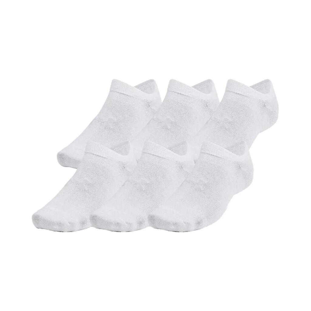 Womens/Ladies Essential NoShow Socks (Pack of 6) (White)