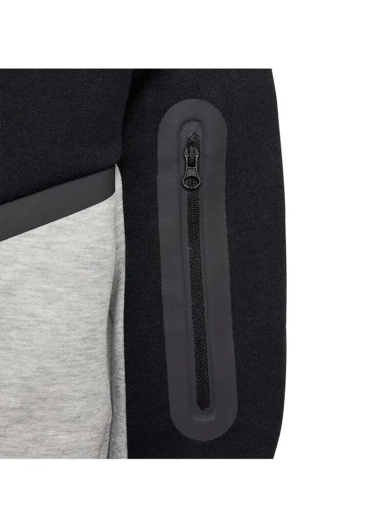 Felpa Con Cappuccio E Zip Intera Tecnologia Pile Bambini Nike Nero Grigio 4/7