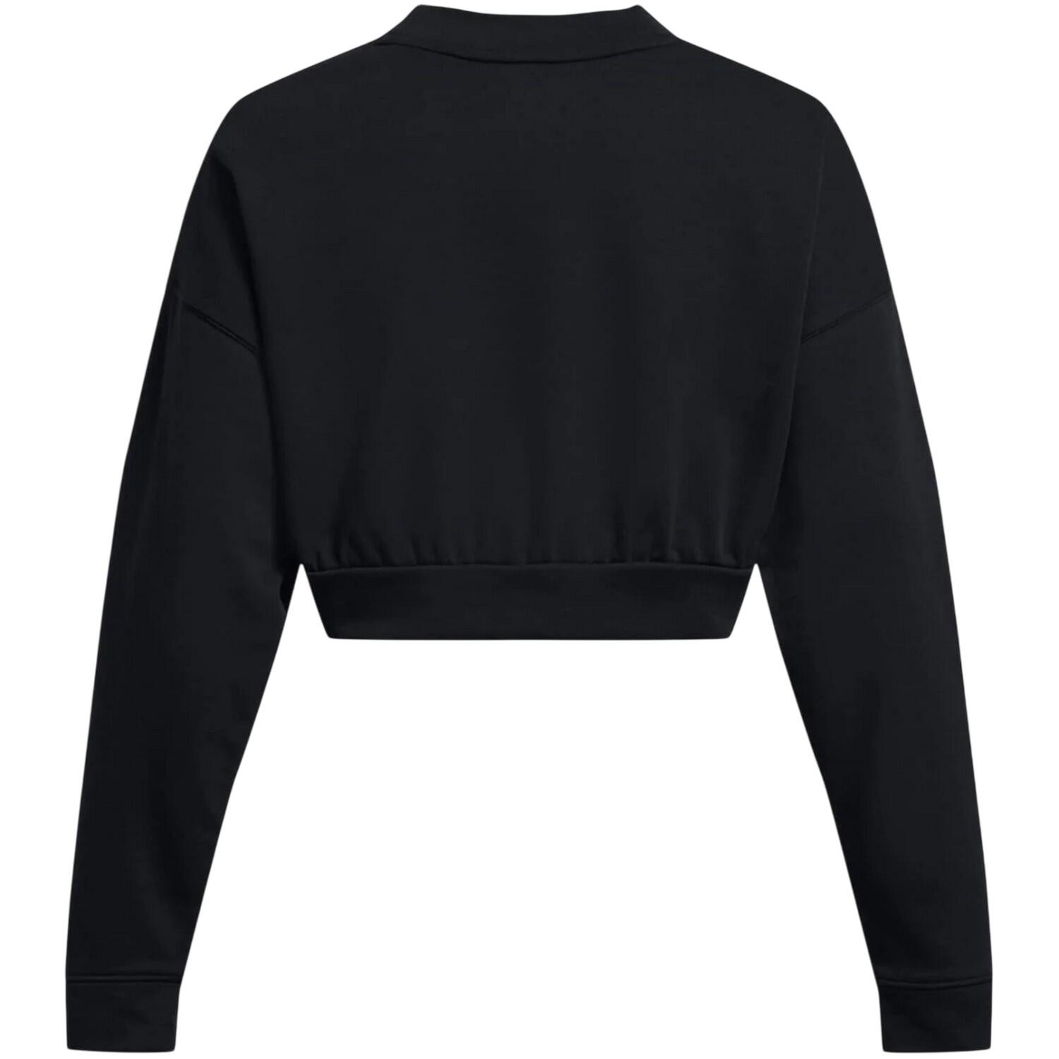 Felpa Corta Spugna Girocollo Donna Under Armour Rival Nero 2/5