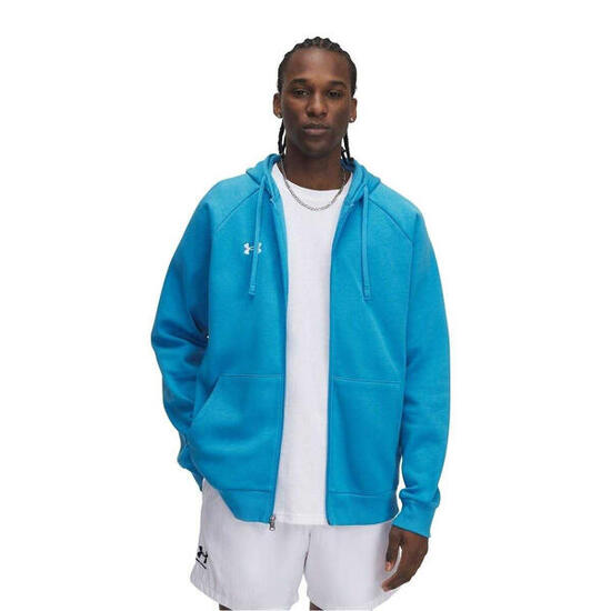Heren Rival Fleece Full Zip Hoodie (Blauw)