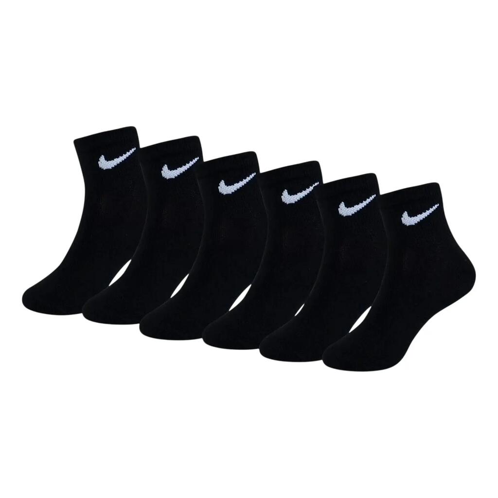 Childrens/Kids Swoosh Trainer Socks (Pack of 6) (Black)