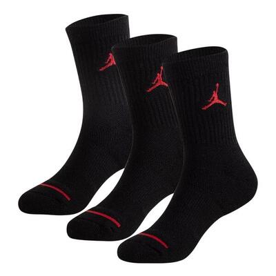 Kinderen/kinderen air jordan crew sokken (set van 3) (zwart)