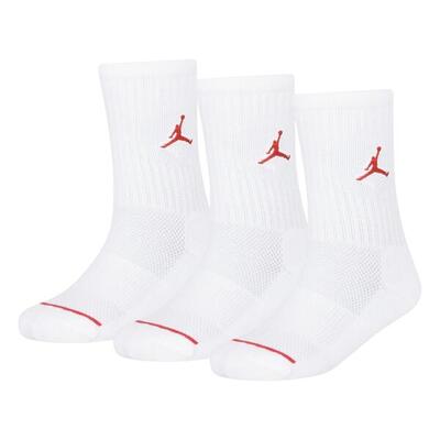 Kinderen/kinderen air jordan crew sokken (set van 3) (wit)