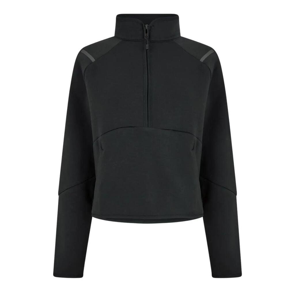 Womens/Ladies Unstoppable Fleece Quarter Zip Regular Sweatshirt (Black)