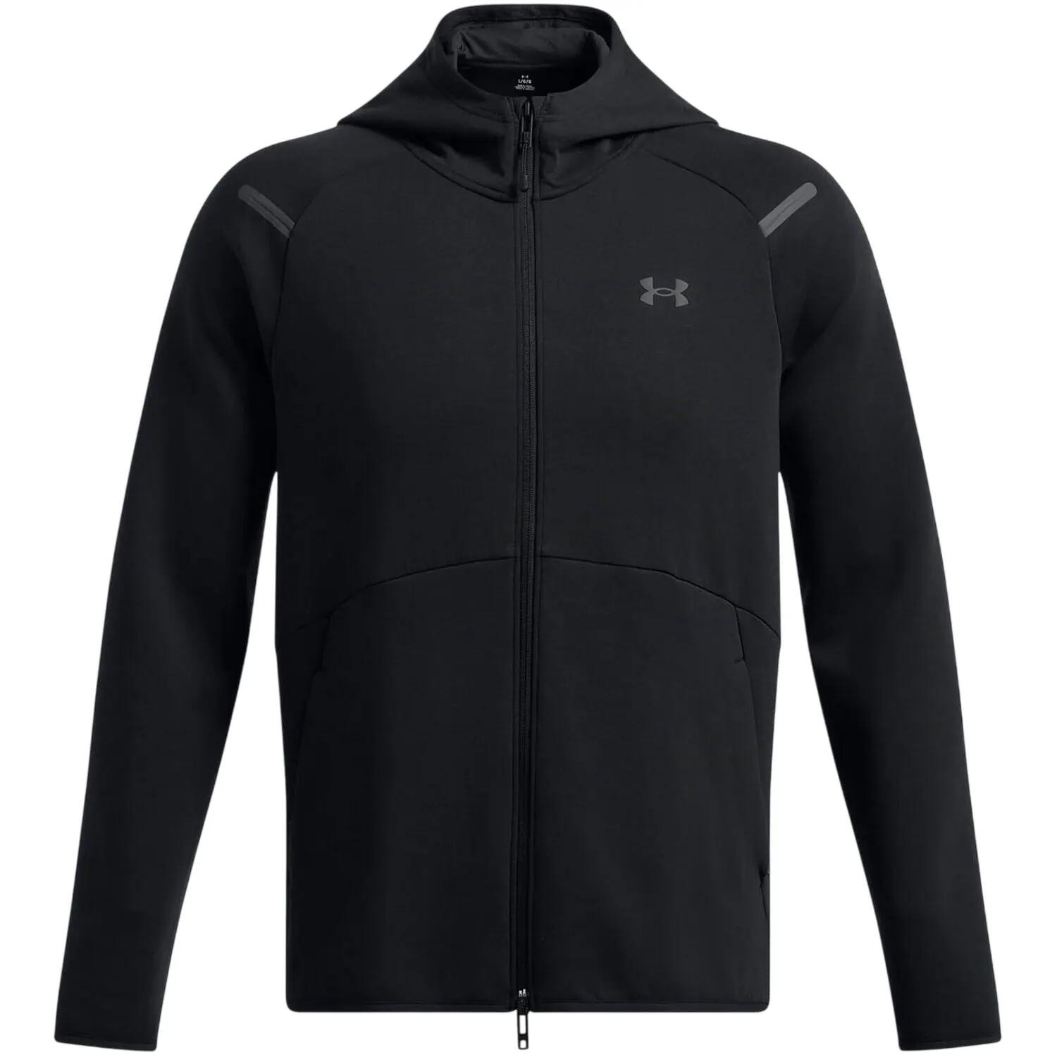 Felpa Con Cappuccio E Zip Intera Uomo Under Armour Unstoppable Nero 2/6