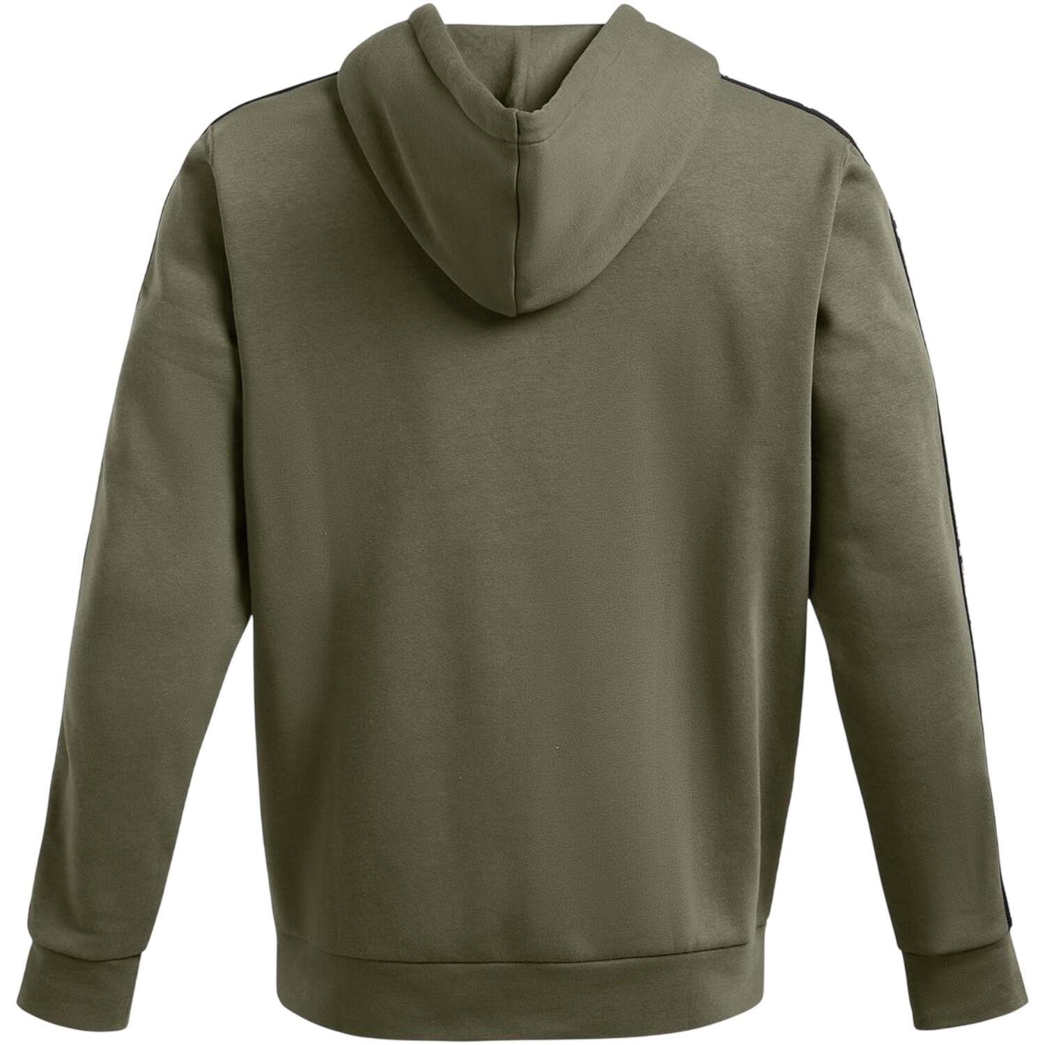 Icon Felpa Con Cappuccio Misto Cotone Manicotto Nastrato Uomo Under Armour Verde 2/5