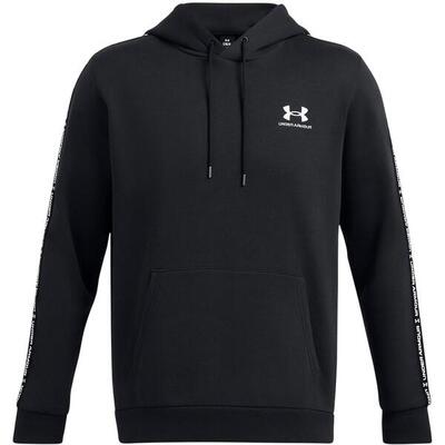 Icon Felpa Con Cappuccio Misto Cotone Manicotto Nastrato Uomo Under Armour Nero