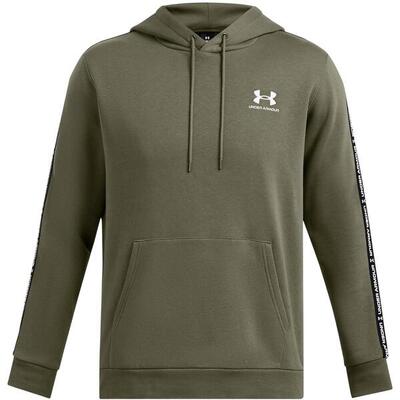 Icon Felpa Con Cappuccio Misto Cotone Manicotto Nastrato Uomo Under Armour Verde
