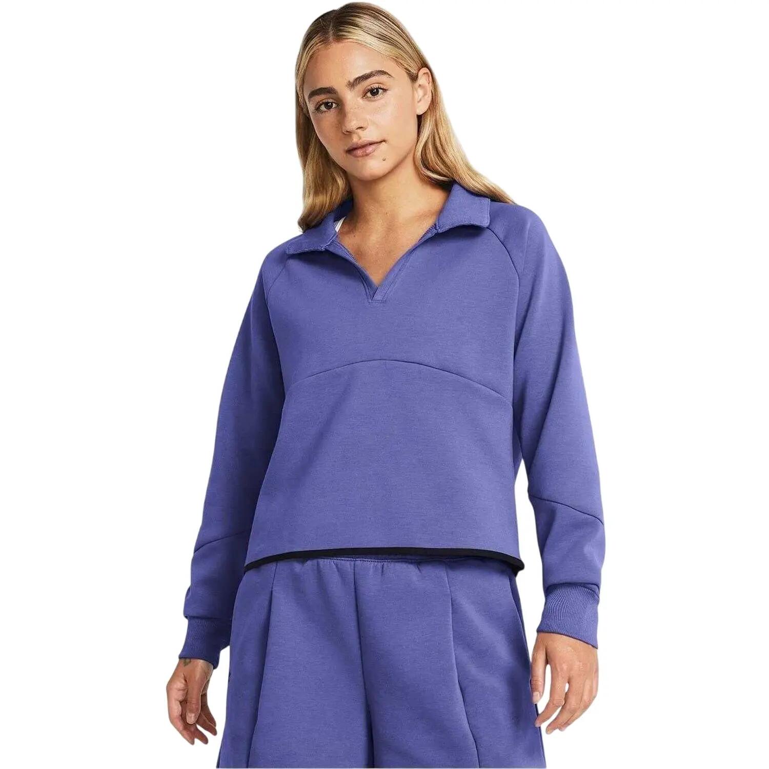 Felpa Boxy Collare Donna Under Armour Viola 3/6