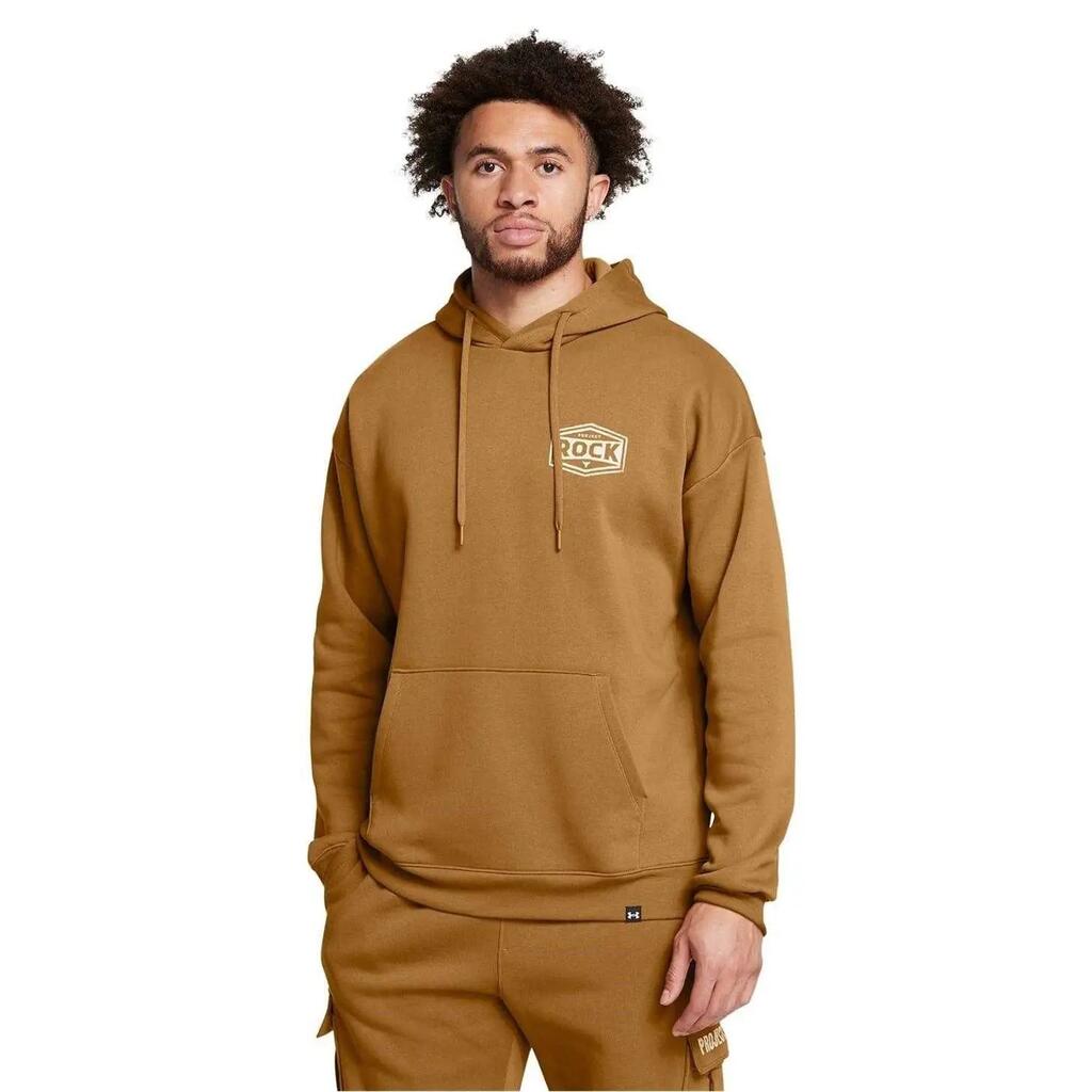 Mens Genie Graphic Print Fleece LongSleeved Hoodie (Yellow)
