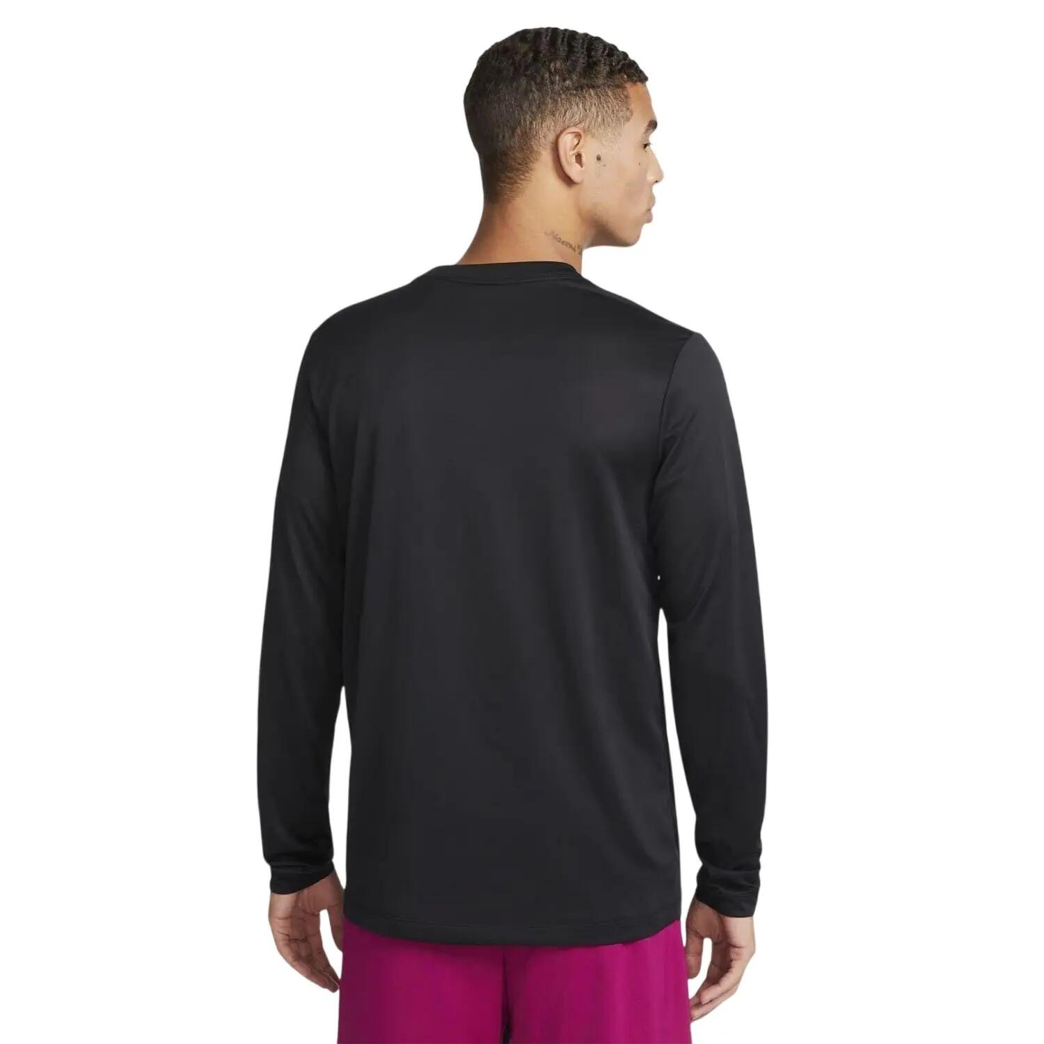 Maglietta Regolare Manica Lunga Uomo Nike Legend Nero Argento 3/4