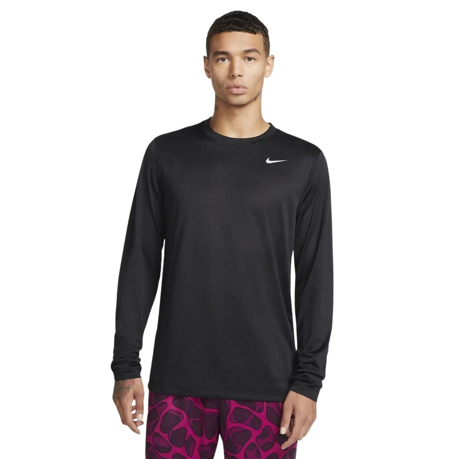 Maglietta Regolare Manica Lunga Uomo Nike Legend Nero Argento 2/4