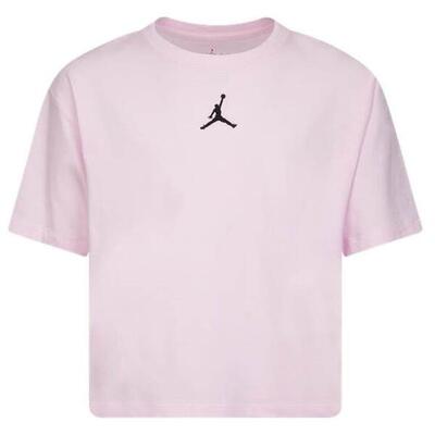Air jordan jumpman cropped tshirt voor meisjes (roze/zwart)