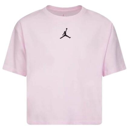 Air Jordan Jumpman cropped Tshirt voor meisjes (Roze/Zwart)