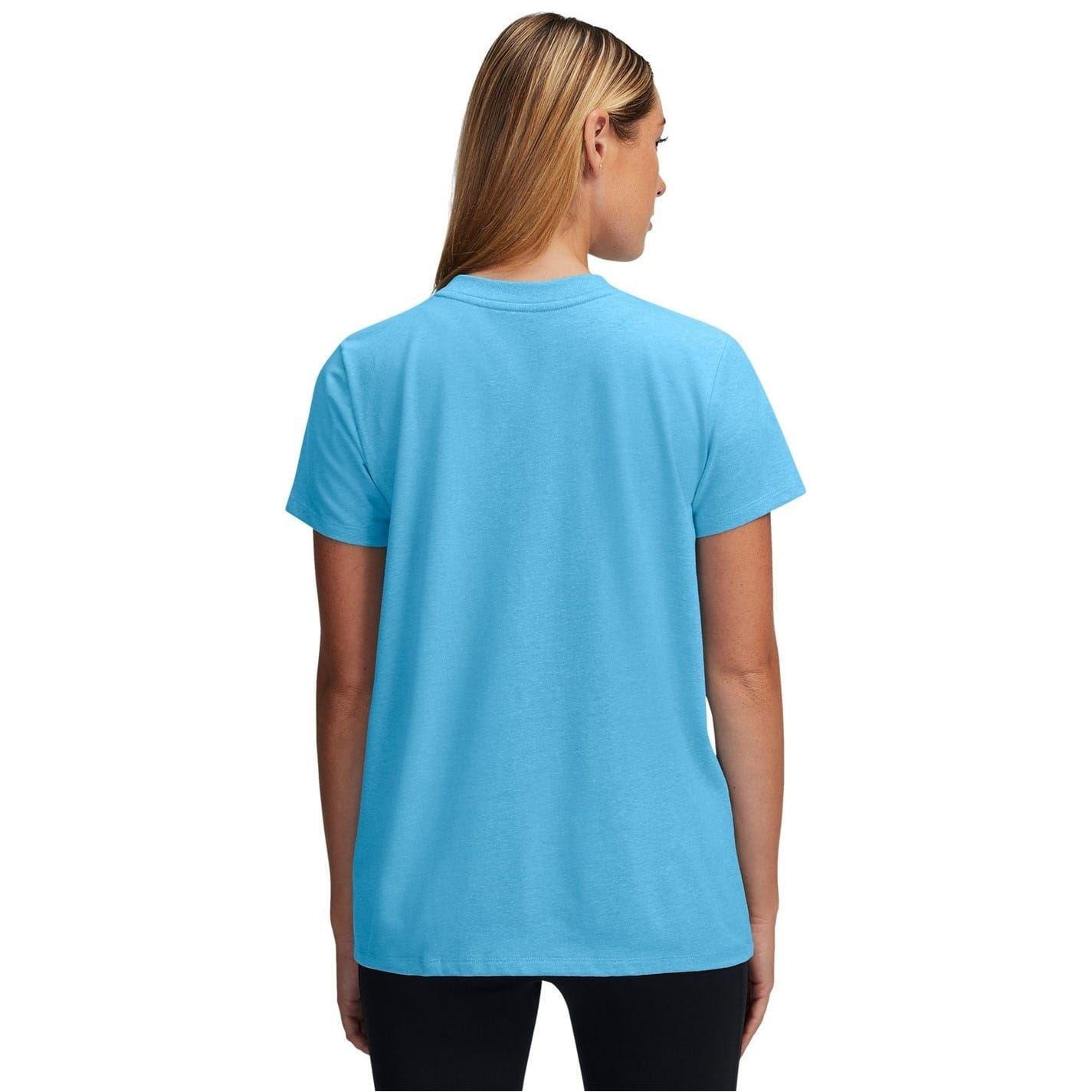 Maglietta Oversize Maniche Corte Donna Under Armour Rival Core Blu Eliseo Bianco 2/7