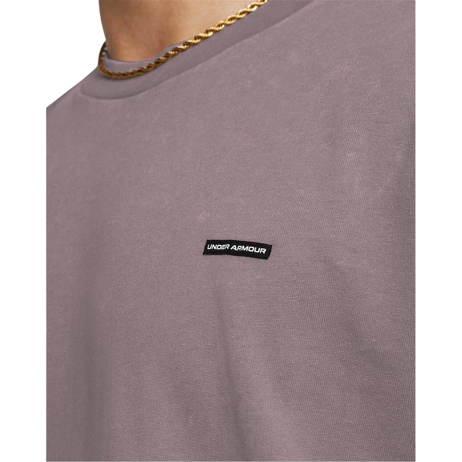 Maglietta Oversize Lavato Logo Uomo Under Armour Alba Grigia 3/4