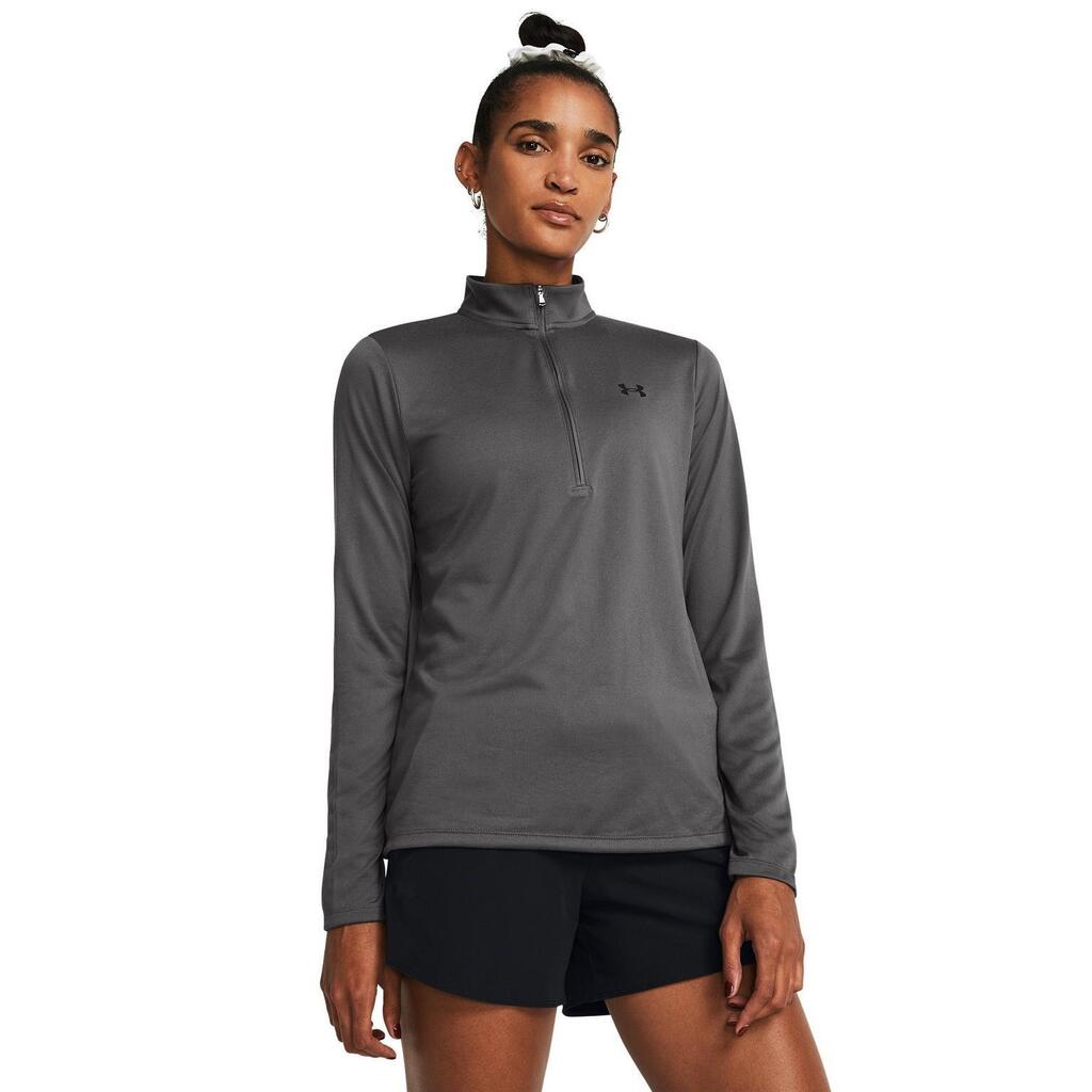 Womens/Ladies Tech Half Zip Top (Carbon Heather)