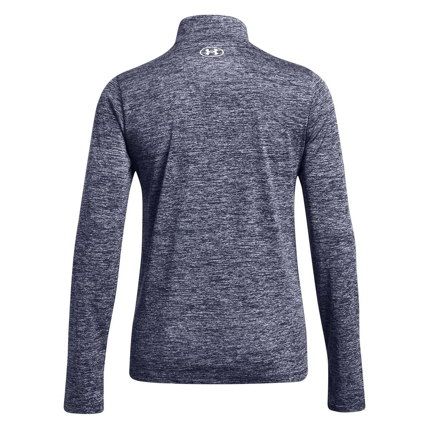 Top Struttura Mezza Cerniera Donna Under Armour Tech Blu Navy Notte 3/4