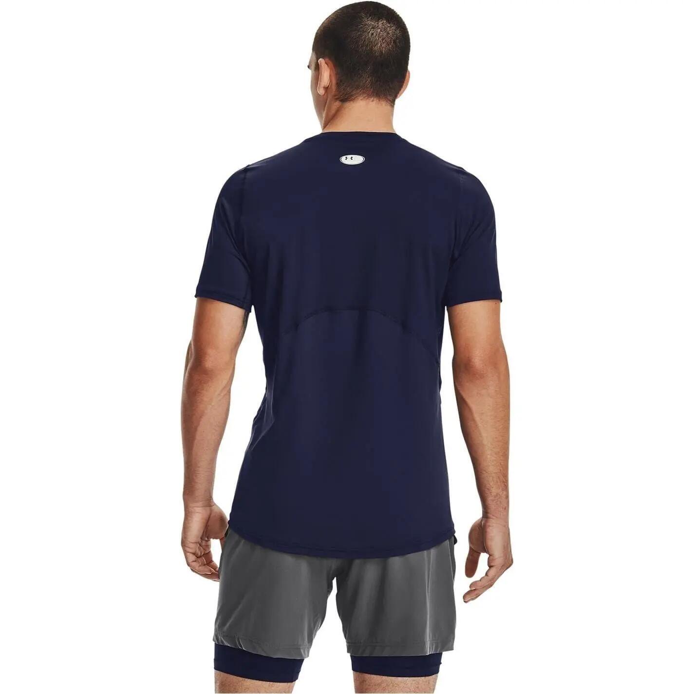 Heren HeatGear Mesh Panel Fitted Tshirt (Middernacht marine) 3/7