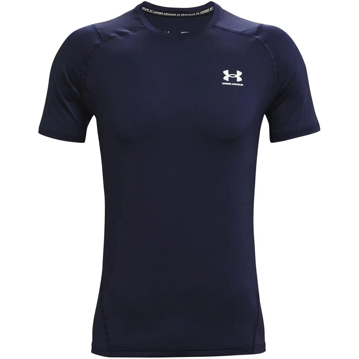 Heren HeatGear Mesh Panel Fitted Tshirt (Middernacht marine) 2/7