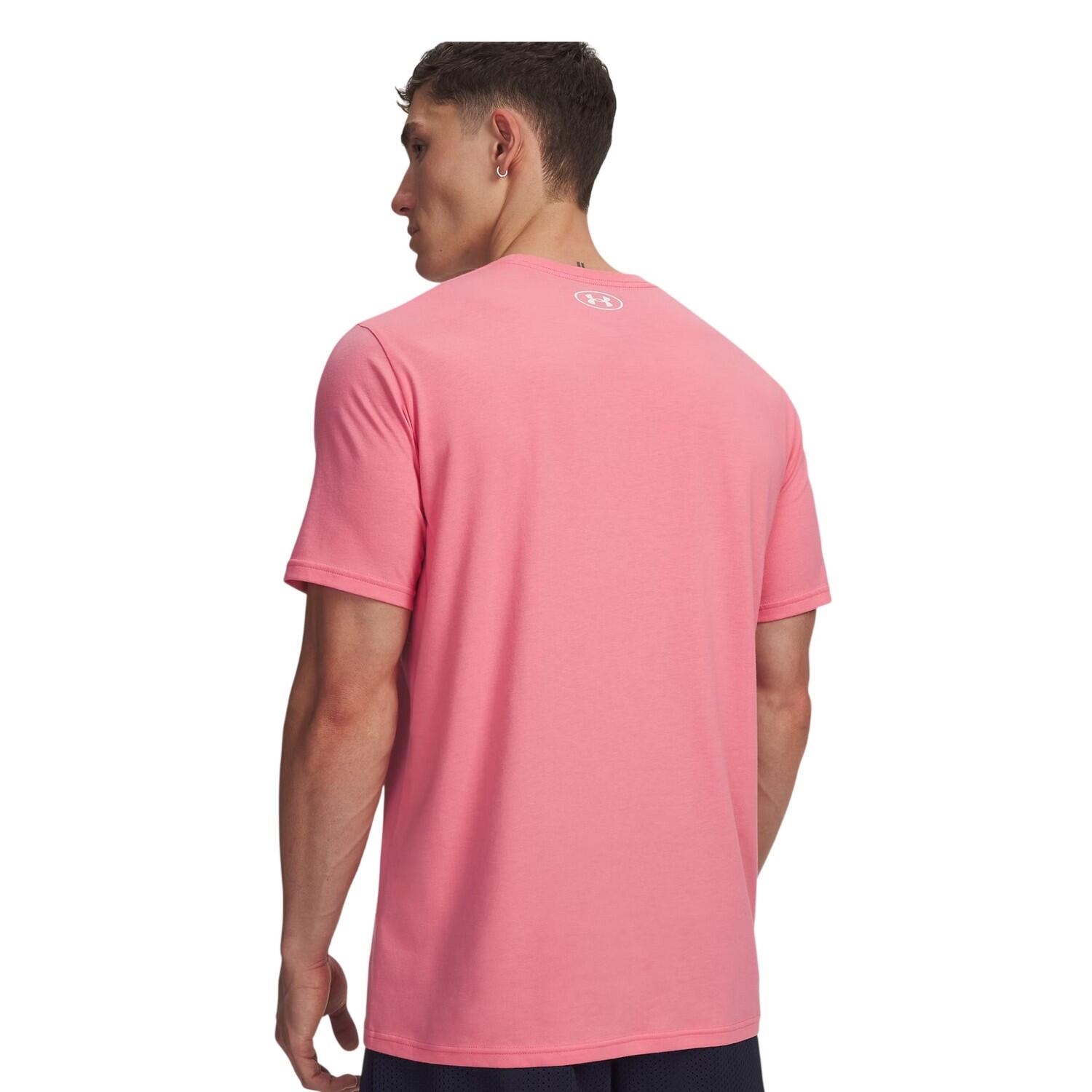 Camiseta Sportstyle Diseño Logotipo del pecho para Hombre Rosa 2/2